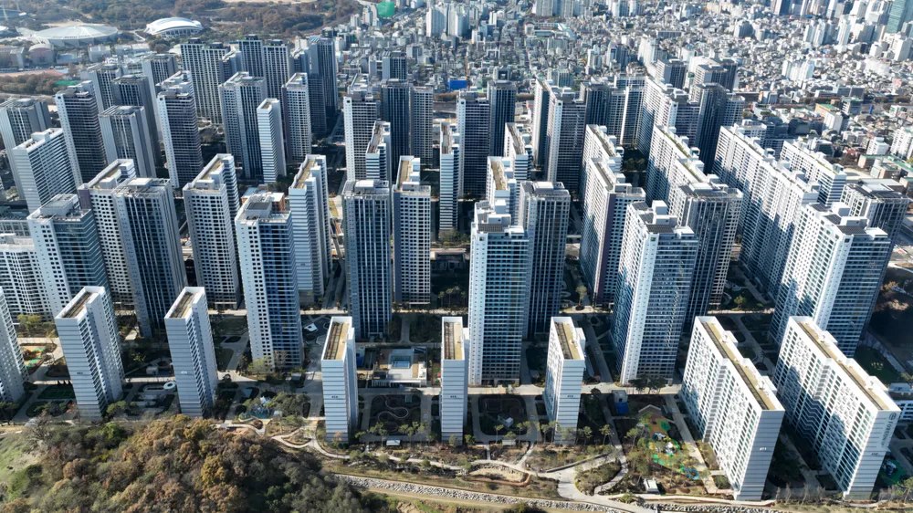 올림픽파크포레온 대단지 아파트 전경
